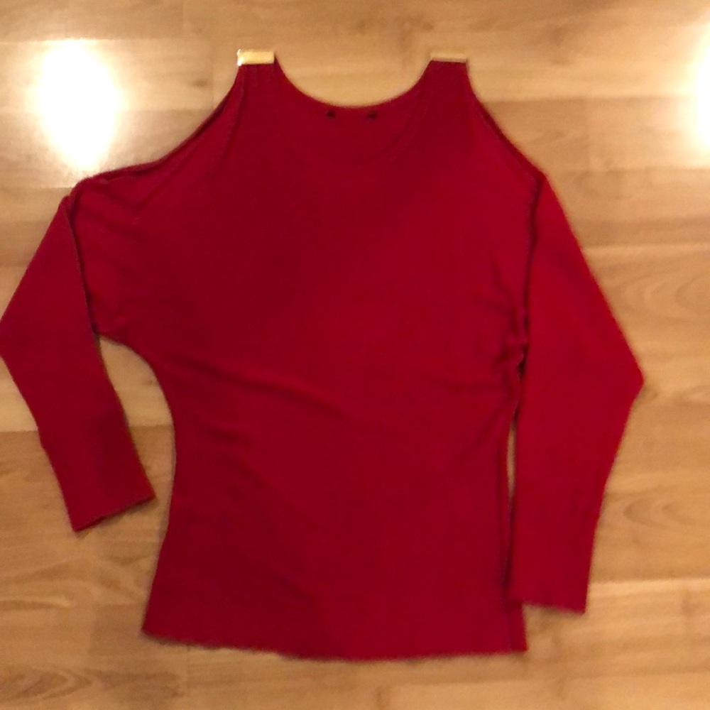 Cold shoulder sweater